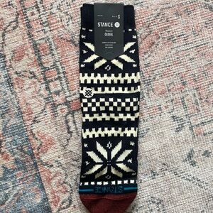 Stance Unisex Black & Cream Fair Isle Casual Socks